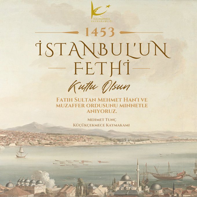Çağ kapatıp çağ açan Fatih Sultan Mehmet Han ve muzaffer ordusunu rahmet ve minnetle anıyor, İstanbul'un Fethinin 570. yıl dönümünü kutluyoruz.